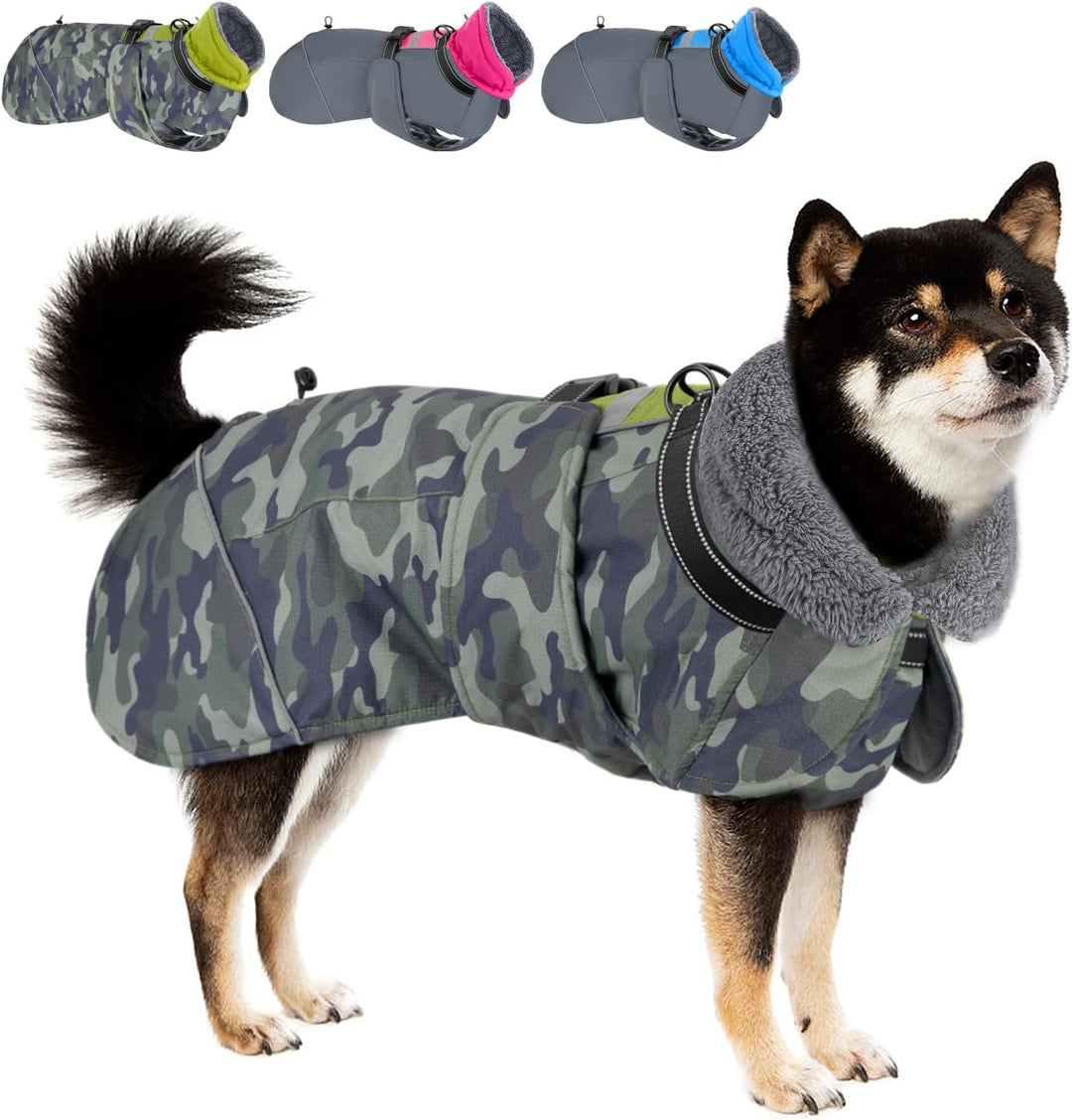 Eyein Hundemantel Winter für Kleine Hunde, Wasserdicht Hundejacke mit warmem Fleecefutter und Halsba