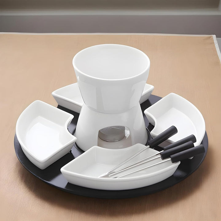 Generisch Schokofondue Tasse Set - Keramik Käsefondue Kit, Butterwärmer, 300ml Schokolade Eiscreme W