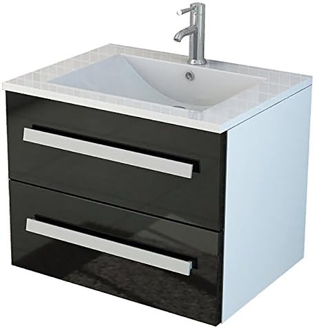 Jet-line Badset Arosa II Waschbecken Waschtisch Badmöbel Soft Close Hochglanz Schwarz, Weiss oder Gr