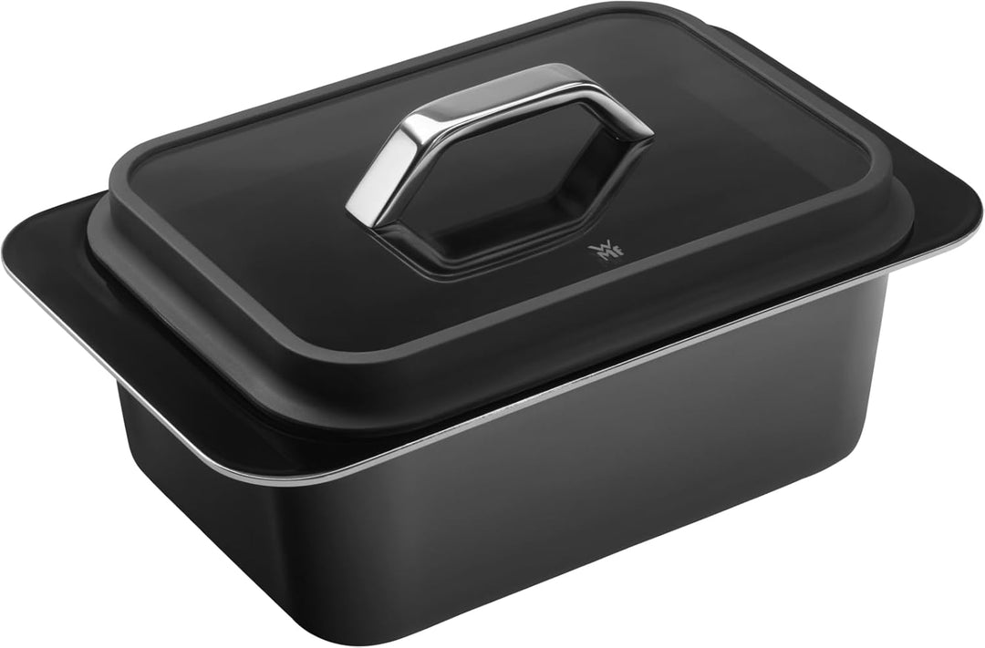 WMF Fusiontec Bräter Induktion 38 x 24 x 18 cm, Glasdeckel, Schmortopf, High-Tech Keramik, für Herd,