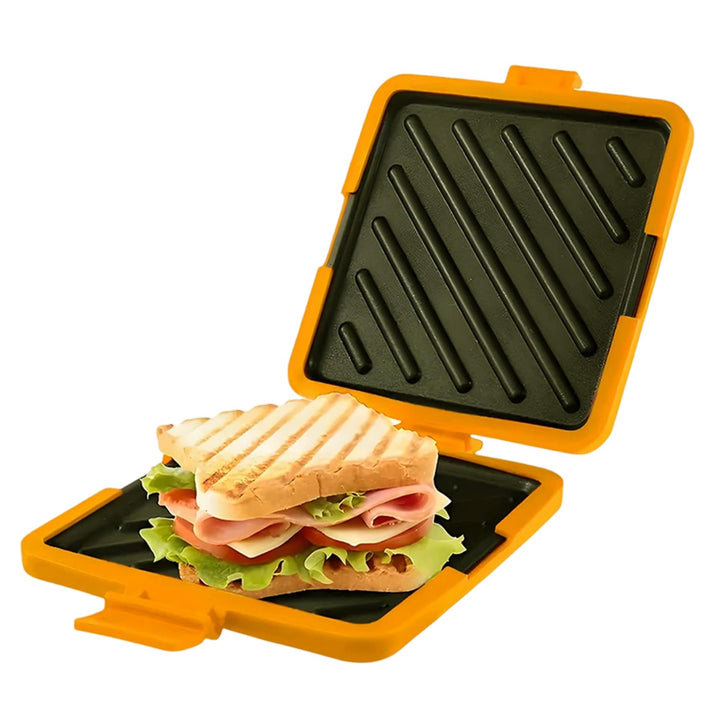 Mikrowellen-Sandwich-Maker, lebensmittelecht, antihaftbeschichtet, Sandwichpresse, integrierter Ansc