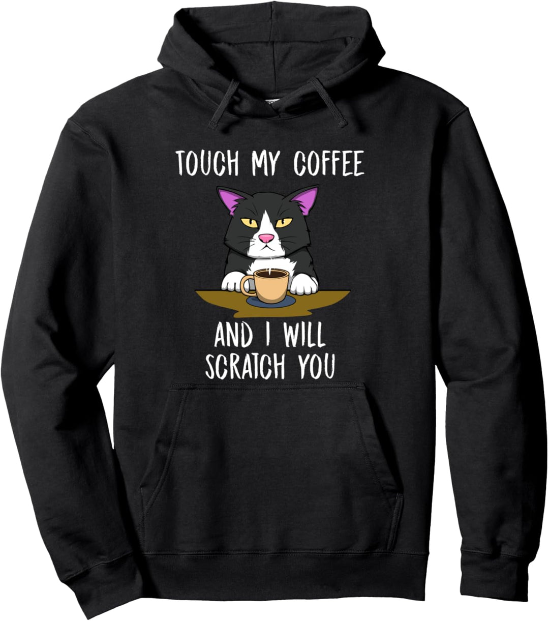 Niedliche Katze Kaffee Montag Büro Arbeit Pullover Hoodie