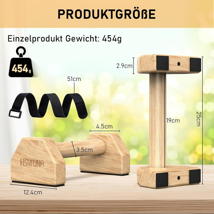 Liegestützgriffe Holz, Parallettes, rutschfeste Griffe Liegestütze, Push Up Stand Bars, Liegestützgr