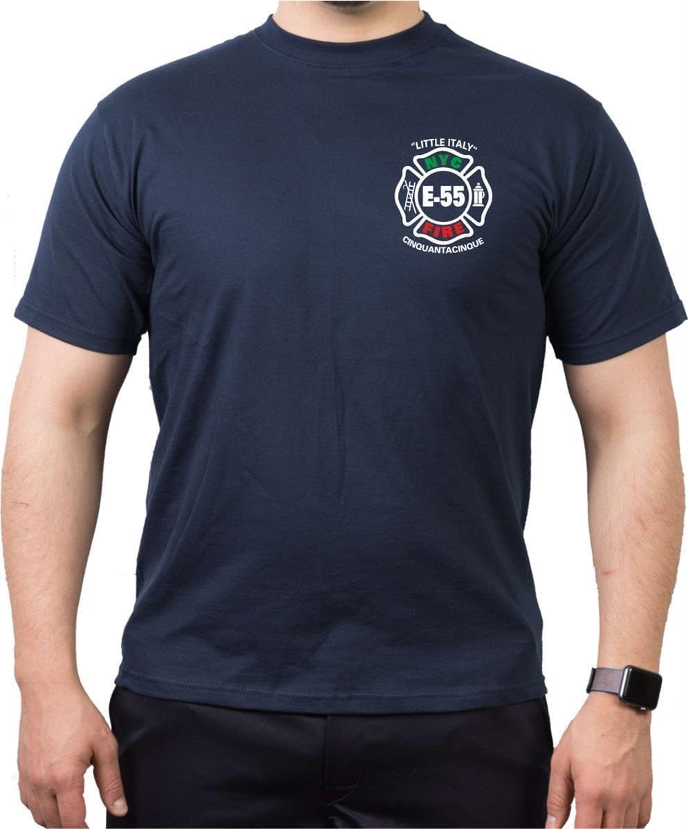 T-Shirt Navy, New York City Fire Dept. Cinquantacinque Little Italy Manhattan (E-55), S