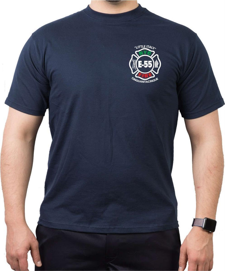 T-Shirt Navy, New York City Fire Dept. Cinquantacinque Little Italy Manhattan (E-55), S