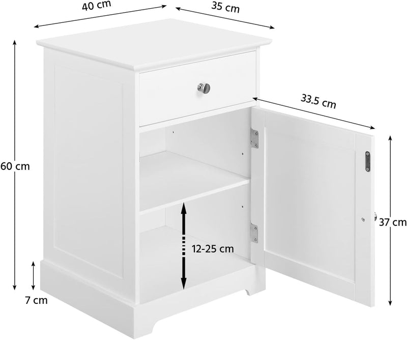 Yaheetech 2er Set Nachttisch Nachtschrank Nachtkommode mit Schublade und verstellbarem Einlegeboden