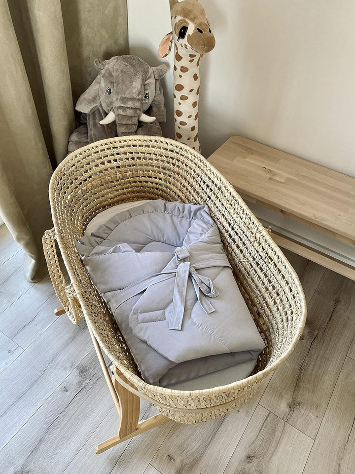 PIMKO Babyhörnchen mit rüschen Einschlagdecke Schlafsack Wickeltuch für Neugeborene und Kleinkinder