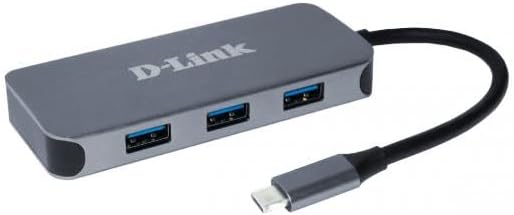 D-Link DUB-2335 6-in-1 USB-C Hub mit Power Delivery (PD 60W, 4K HDMI, Gigabit Ethernet, 3 x USB 3.0