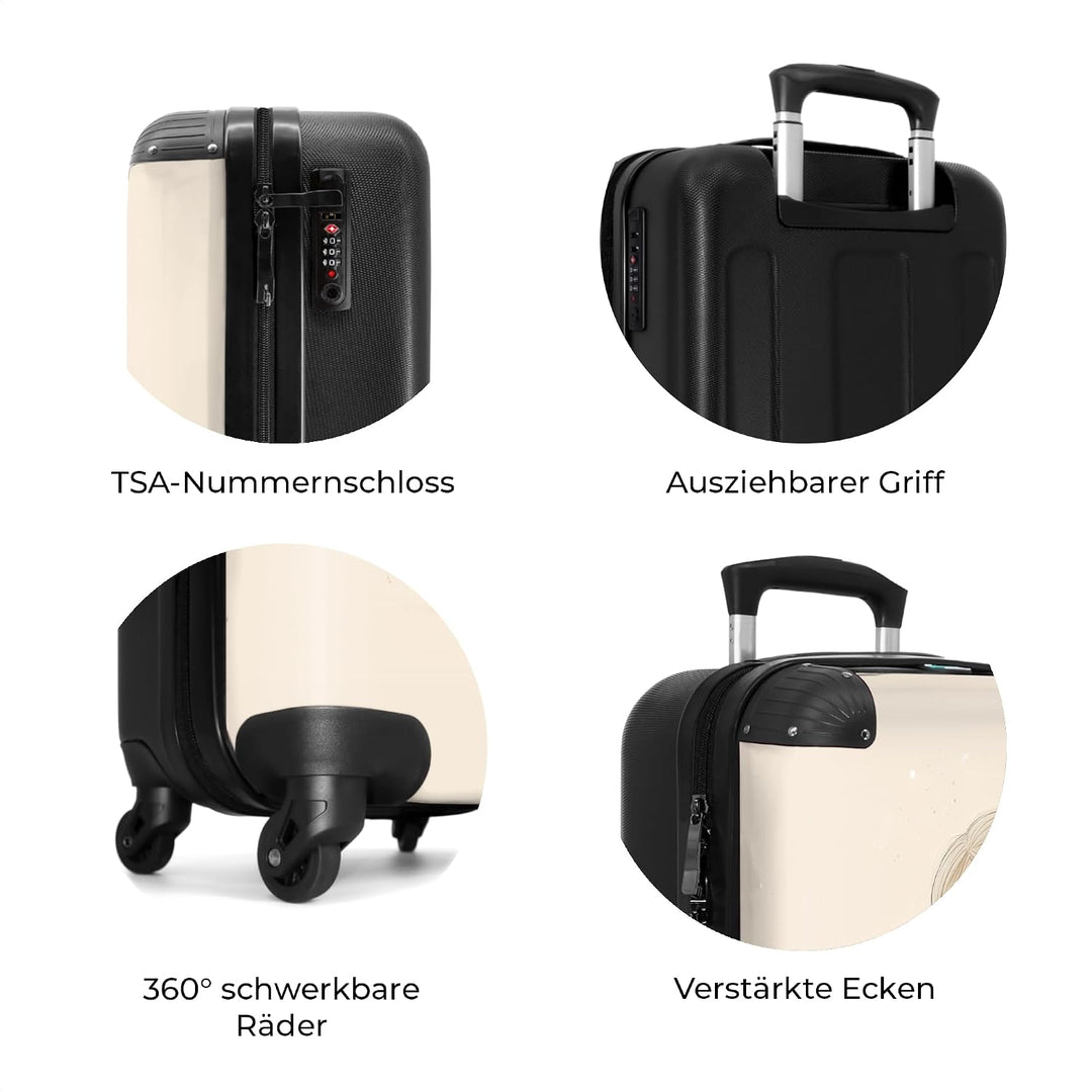 NoBoringSuitcases.com® Handgepäck Koffer Kinder 55x35x20 cm Reisekoffer Kinderkoffer 4 Rollen Leicht