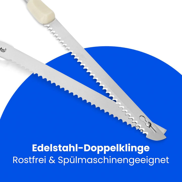 Clatronic Elektromesser, Messer, elektrisches Messer mit spülmaschinenfester spezialgezahnten Edelst