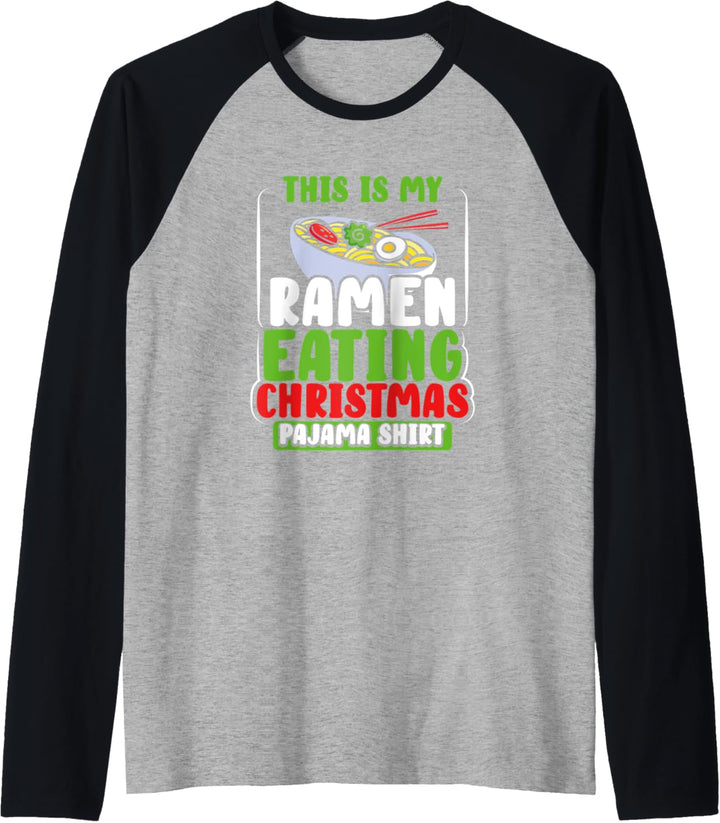 Kids Christmas Ramen Pajamas Gift Girls Boys Women Pajama Raglan