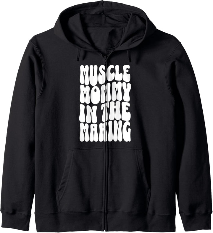 Funny Fitness Gym Pump Muscle Mommy In the Making Humor Kapuzenjacke