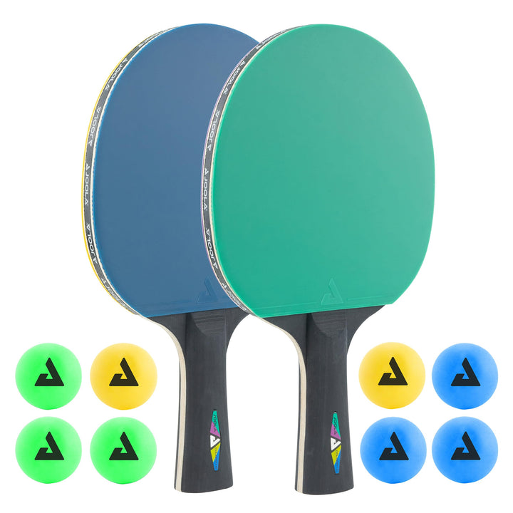 JOOLA Tischtennisschlaeger Set Bestehend aus 2 Tischtennisschläger + 8 Tischtennisbälle - Ideal für