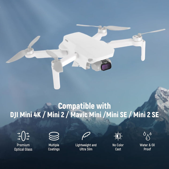 NEEWER ND Filter Set Kompatibel mit DJI Mini 4K/2 SE/SE/2/Mavic Mini (4 STK.) ND4 + ND8 + ND16 + ND3