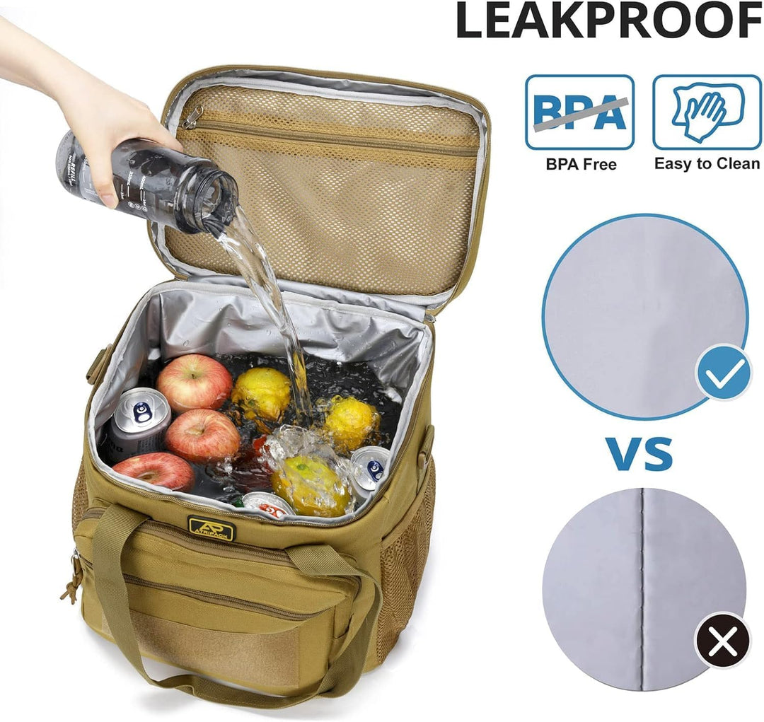 Taktische Lunch-Tasche für Männer, Isolierte und Auslaufsichere Lunchbox mit MOLLE-System, Grosse Kü