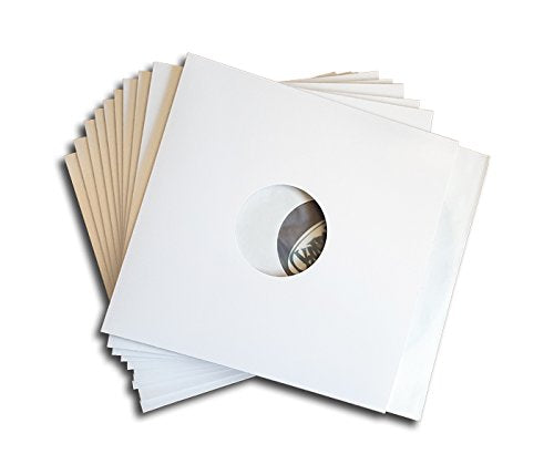 LP Schallplatten Cover Mittelloch weiss Protected (25 Stück)