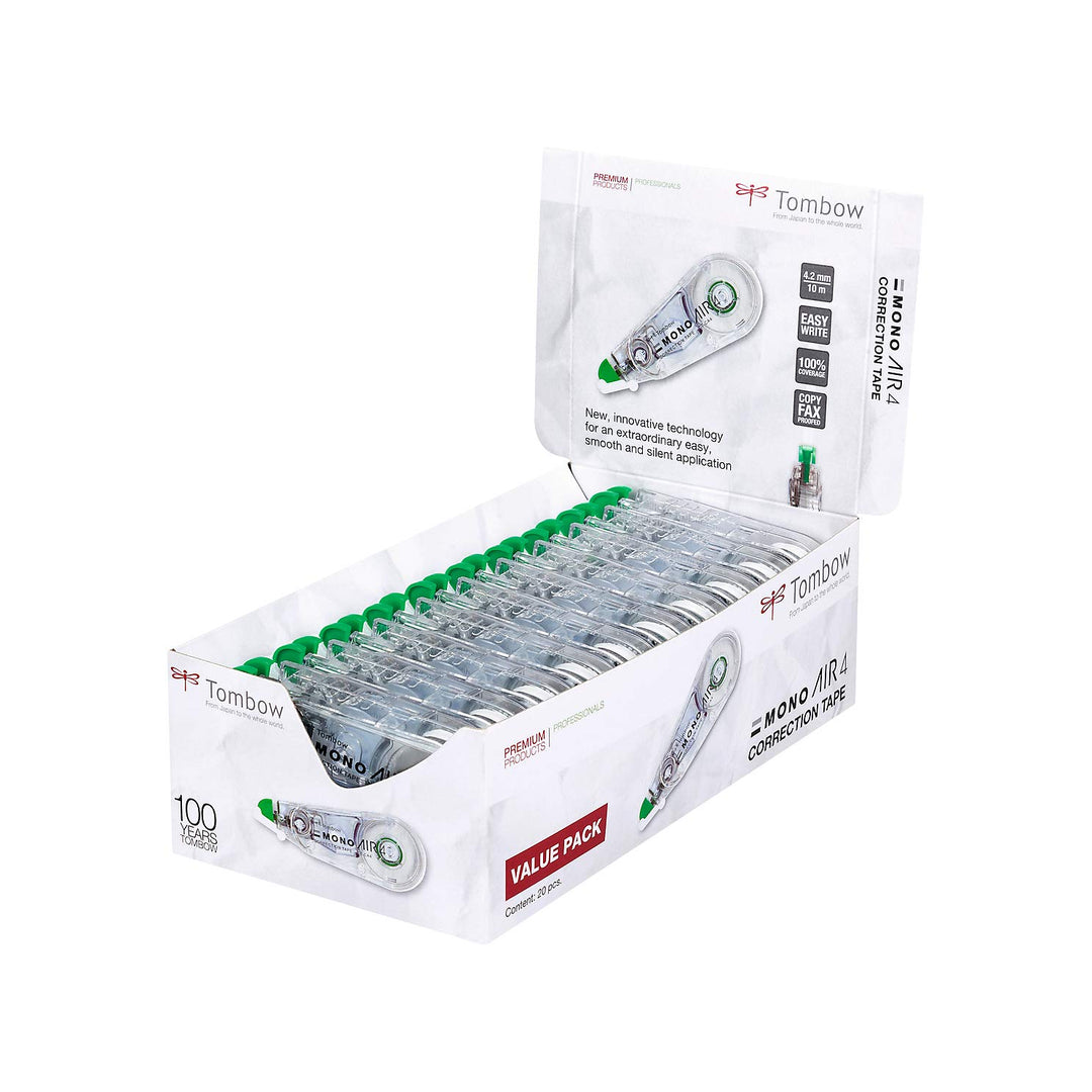 Tombow CT-CA4-20 Korrekturroller, mittiges Abrollen, 4,2 mm x 10 m, 20 Stück, lose Office Pack 20 St