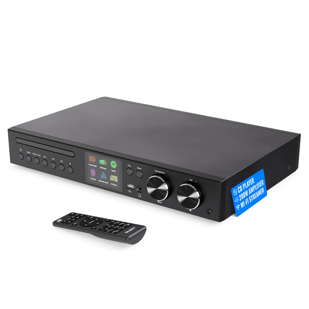 Majority Fitzwilliam Connect Amp CD Alle-in-einem Internetradio &amp; CD Player, AMP CD