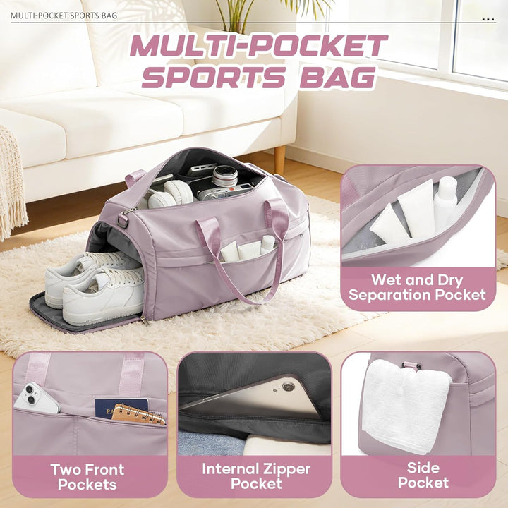 Sport Duffel Bag Damen Herren Sporttasche mit Schuhfach & Nassfach Reisetasche Handgepäck Tasche Spo