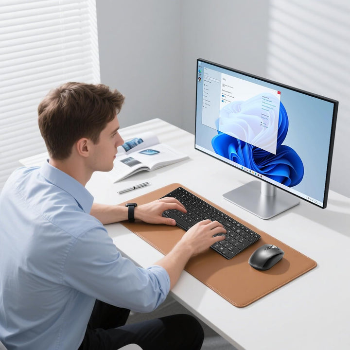 Kabellose Bluetooth-Tastatur-Maus-Kombination (USB+BT×2),ultradünne,leise,kompakte PC-Computertastat