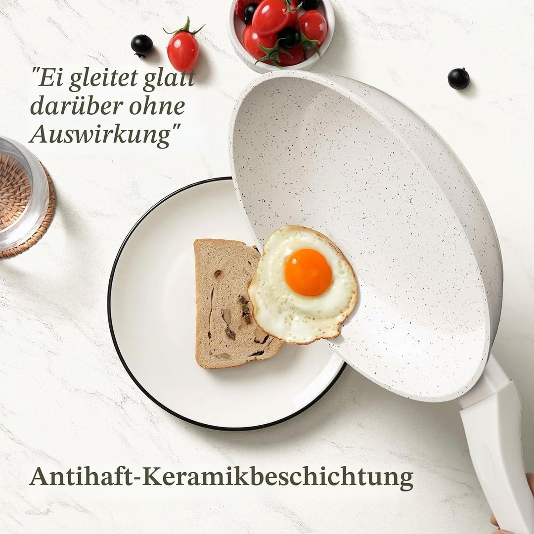 Innerwell Antihaft Pfannenset 3-teilig 20+24+28 cm aus Granit, Pfannen Induktion mit Antihaftbeschic