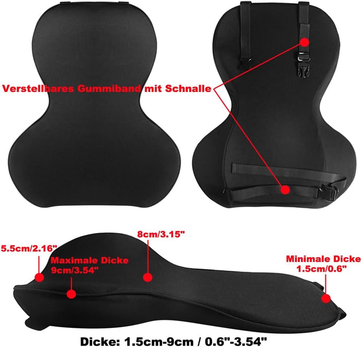 FOUNDCOOL Ergonomisches Lendenwirbelstützkissen, Rückenkissen aus Memory-Schaum für Autositze - Lend