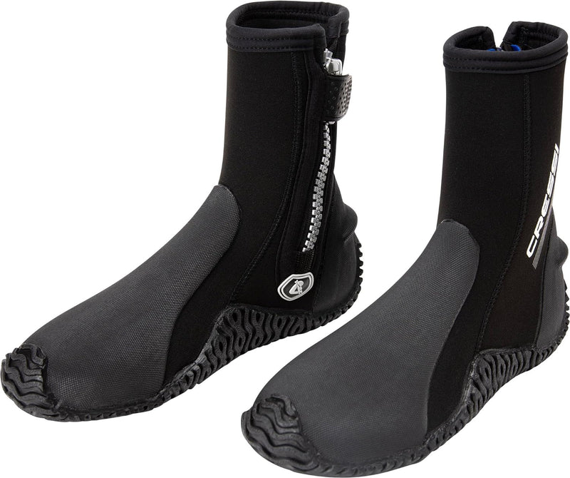 Cressi Korsor Semi Rigid Sole Boots - Tauchstiefel mit halbstarrer Sohle, Schwarz, Erhältlich 3_5_7