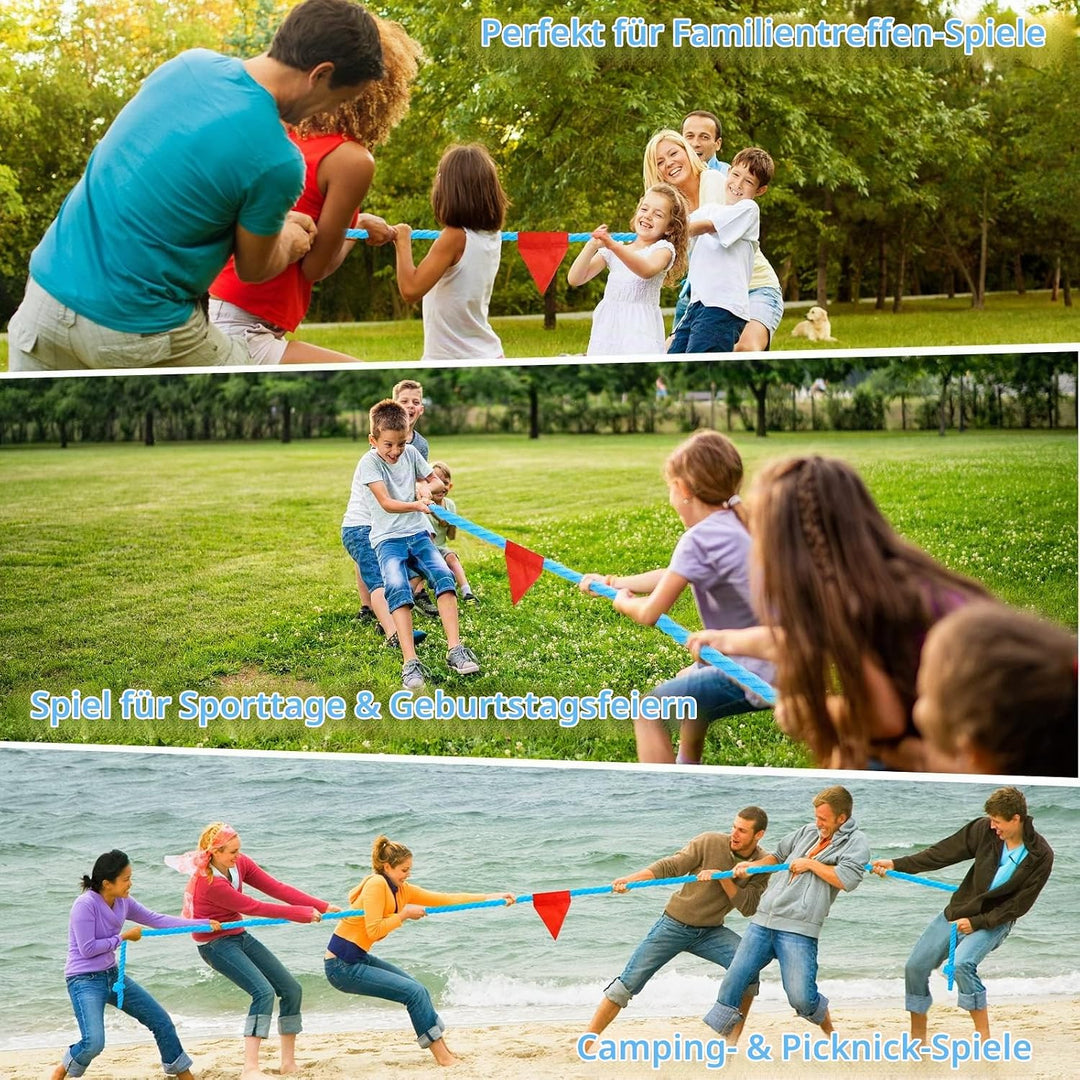 CWLAKON Tauziehen Seilspiel, Outdoor Spiele Gartenspiele für Kinder Erwachsene, Medaillen für Kinder
