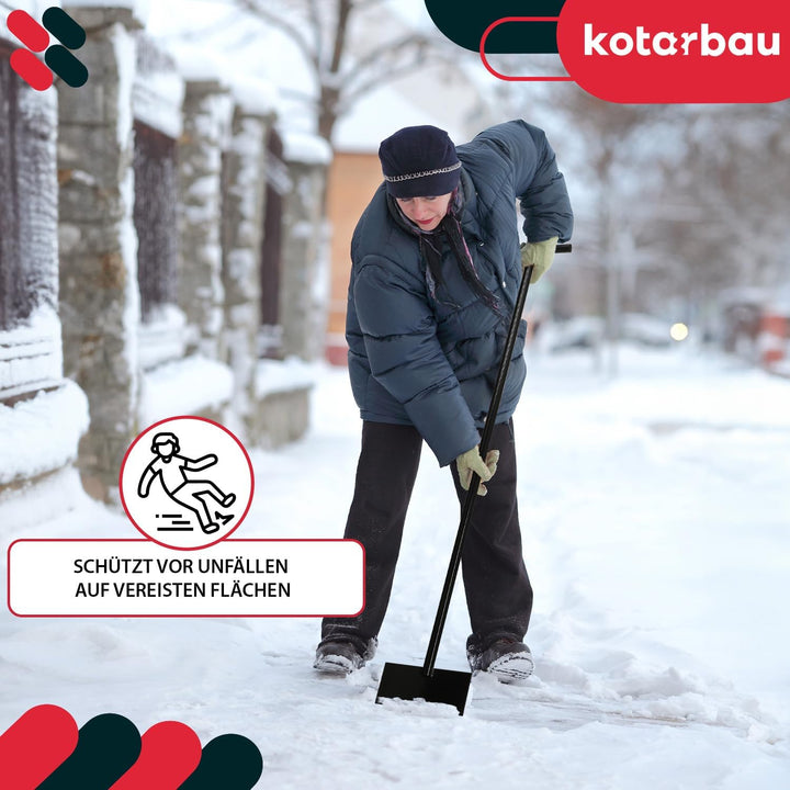 KOTARBAU® Eisschaber Metall Eisstösser mit Stiel 120 cm Eeisscharre Schwarz Eishacker Eisstösser Gar