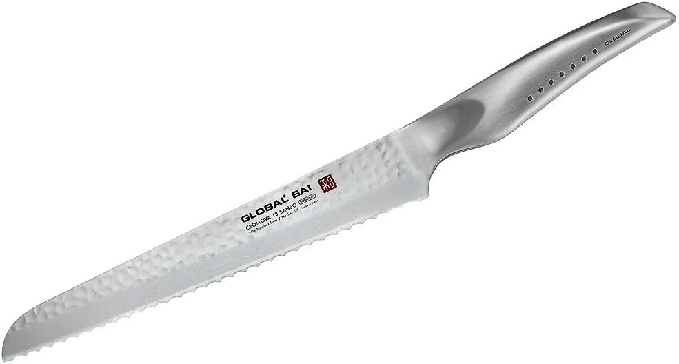 Global Sai SAI05 Brotmesser (SAI-05), 23 cm 9" Silber, 9" Silber