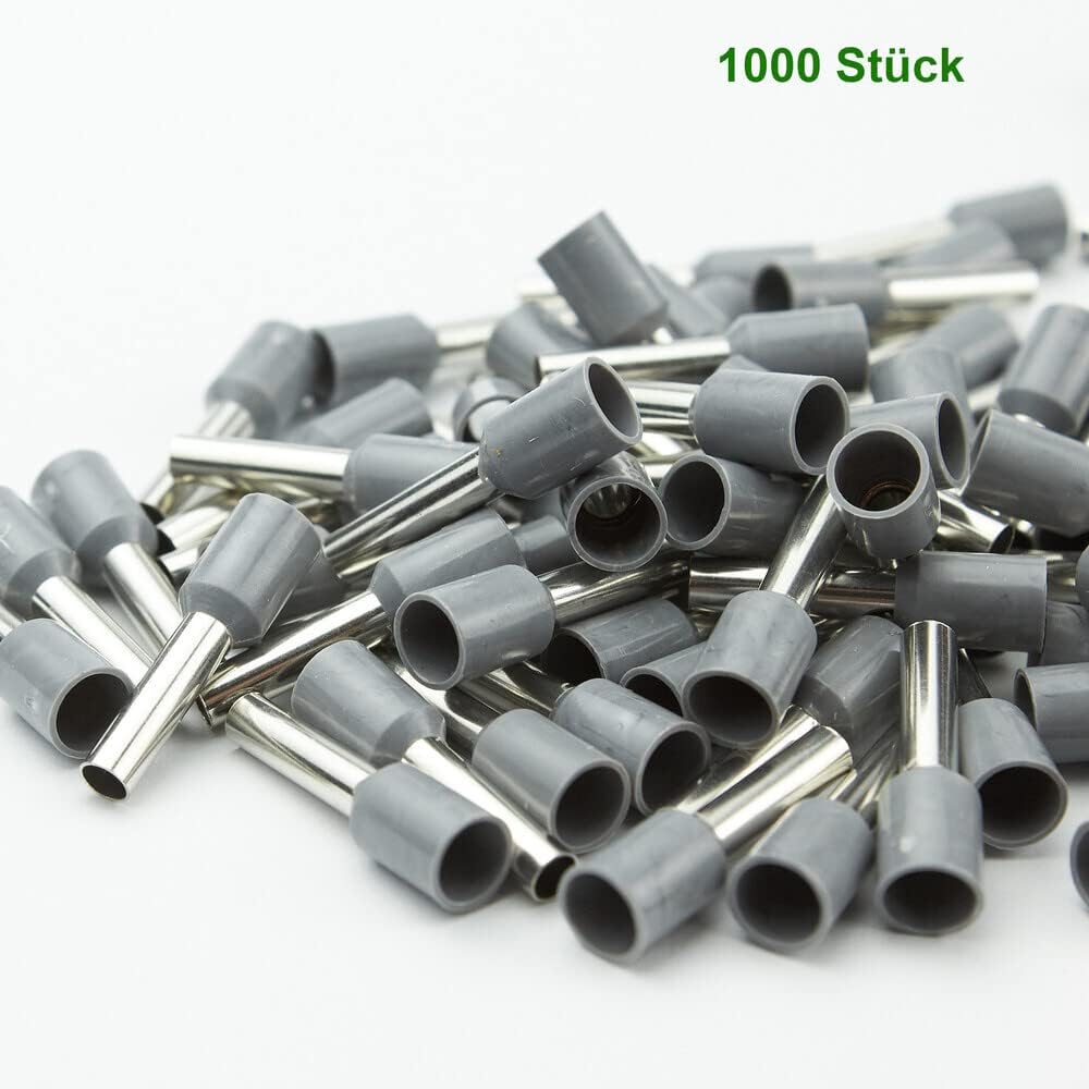 edi-tronic Aderendhülsen isoliert 4mm² 1000 St. E-4mm² grau 1000x Aderendhülsen 4mm² isoliert, 1000x