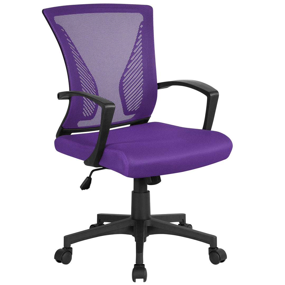 Yaheetech Bürostuhl Ergonomisch, Schreibtischstuhl mit Netzbespannung, Arbeitsstuhl mit Armlehnen, C