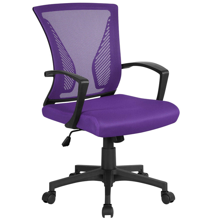 Yaheetech Bürostuhl Ergonomisch, Schreibtischstuhl mit Netzbespannung, Arbeitsstuhl mit Armlehnen, C