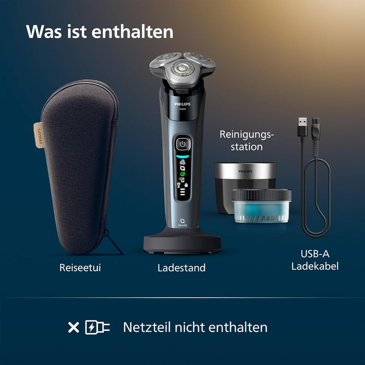 Philips Rasierer i9000, Elektrischer Nass-und Trockenrasierer für Herren mit integriertem Trimmer, t