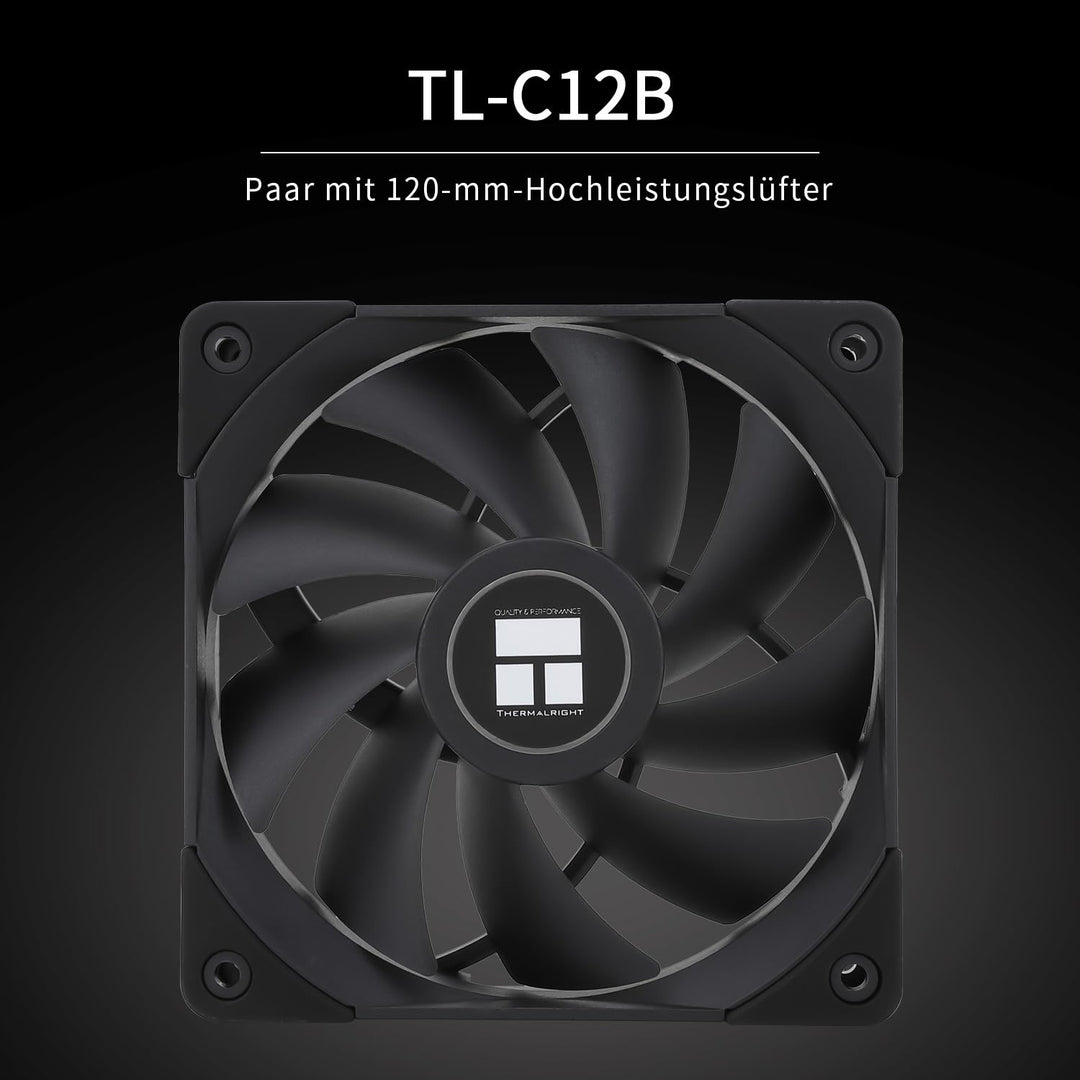 Thermalright Peerless Assassin 120 Black CPU-Luftkühler, 6 Heatpipes, zwei 120mm C12B PWM Lüfter, Al