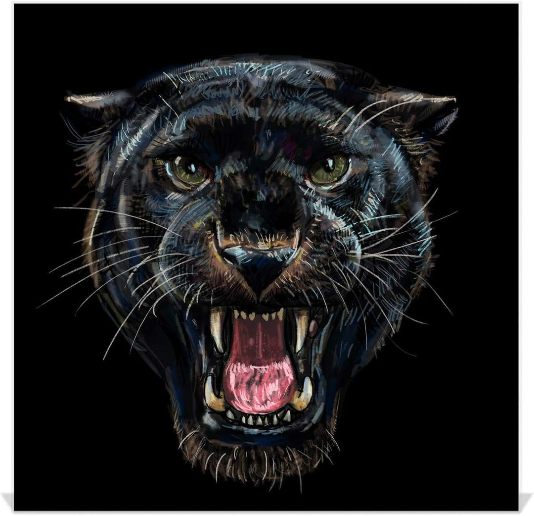 Schlüsselkasten zur Wandmontage mit dekorativer Magnettafel K02 Schwarzer Panther Rechte Öffnung Sch