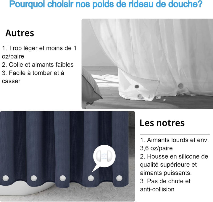 Duschvorhang Gewichte, Niemals Rost Duschvorhang Magnete, Silikonbeschichtete Magnete Tischdecken Ma