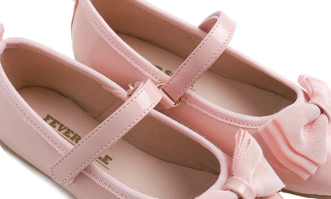Feversole Girls Cute Dress, Mädchen süsses Kleid Mary Jane Schuhe weiche Party Urlaub Ballerinas 31
