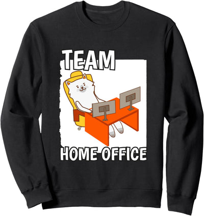 Computer Katze Heimarbeit Lustig Outfit Team Home Office Sweatshirt