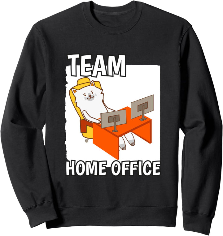 Computer Katze Heimarbeit Lustig Outfit Team Home Office Sweatshirt