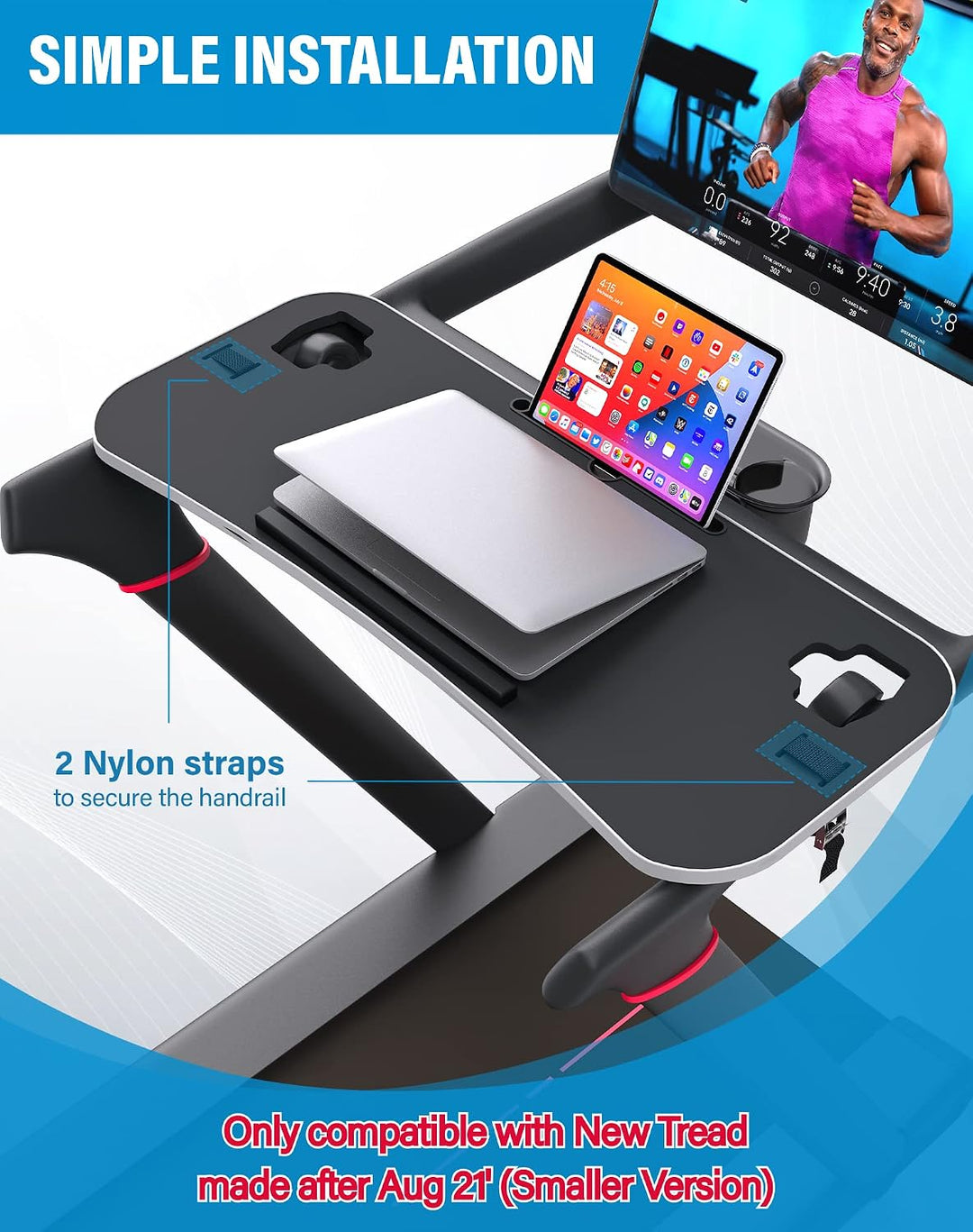 Laufband-Schreibtisch für Peloton - 36 Zoll Laptop Halter Mit Schutzschutz, Ergonomischer Tisch für