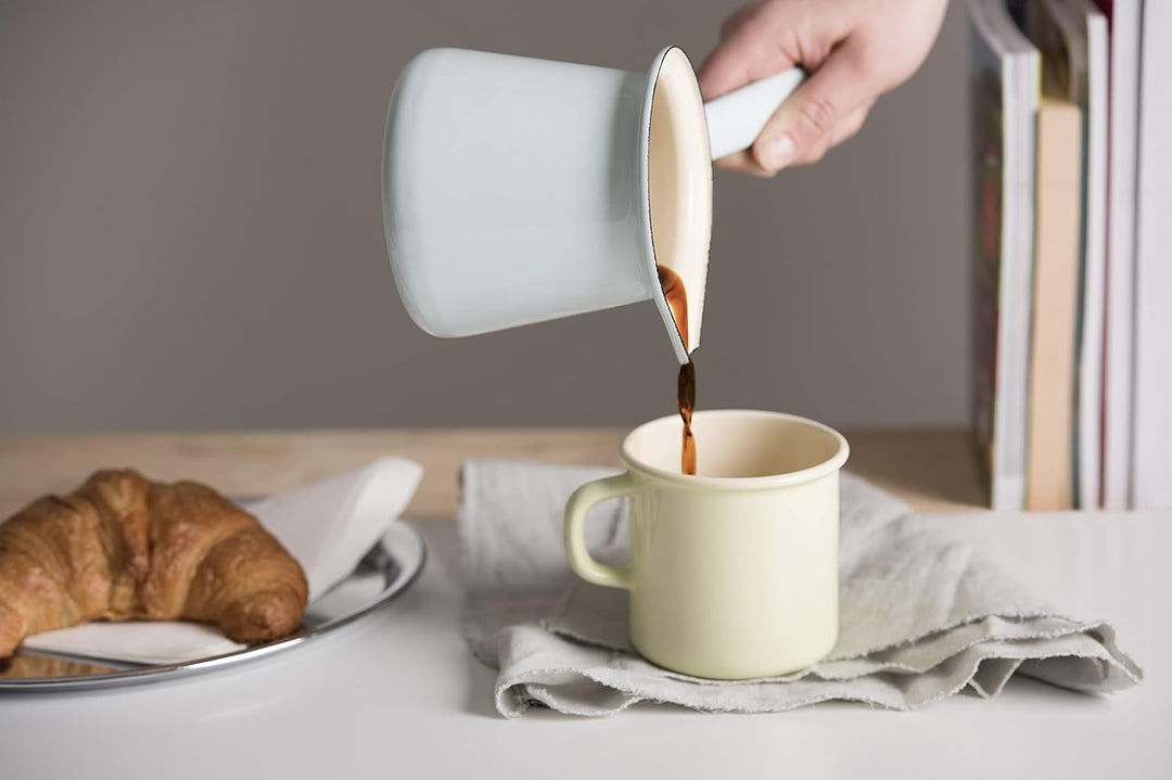 Riess, 0445-006, Kaffeekocher, CLASSIC - BUNT/PASTELL, Farbe Türkis, Inhalt 0.75 Liter, Höhe 10.5 cm
