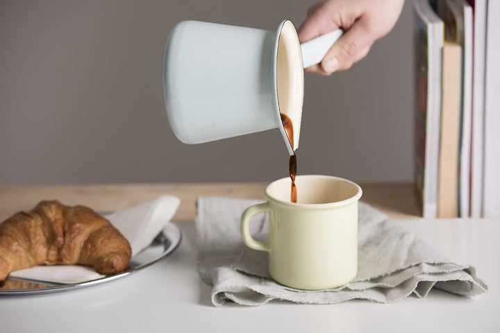 Riess, 0445-006, Kaffeekocher, CLASSIC - BUNT/PASTELL, Farbe Türkis, Inhalt 0.75 Liter, Höhe 10.5 cm