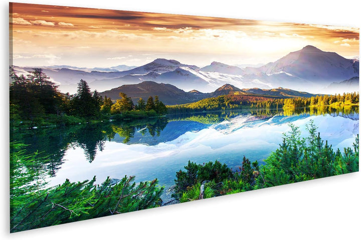 islandburner Bild auf Leinwand See Fantastisch Sonniger Tag Berg Bilder Wandbilder Poster Leinwand 1
