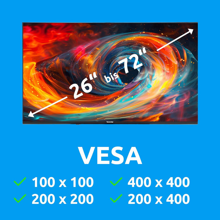 TechniSat TECHNIMOUNT FLEX – flexible Wandhalterung für Flachbild-Fernseher (45 kg Belastung, Bildsc