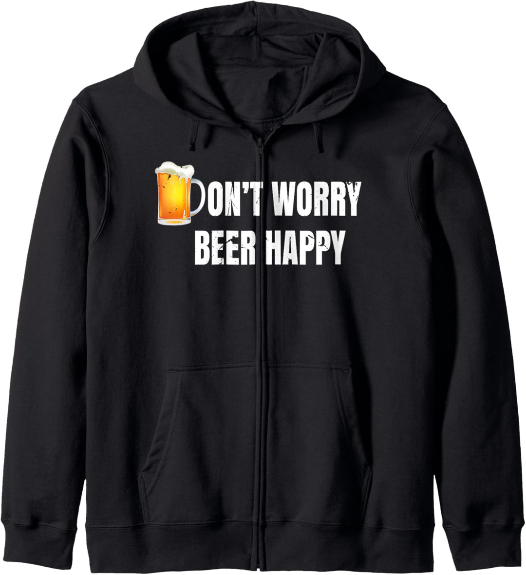 Don't Worry Beer Happy Retro Vintage Kapuzenjacke