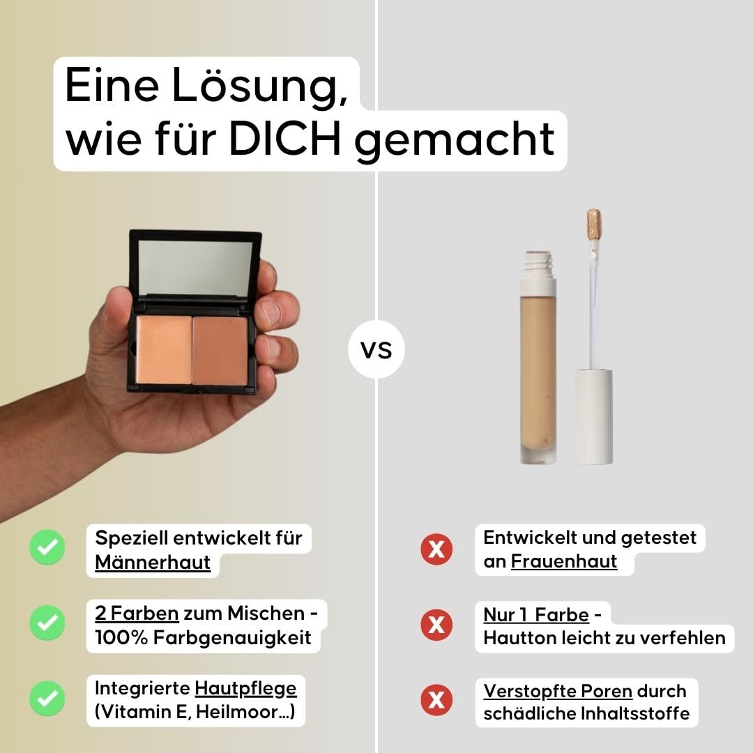 Concealer Bundle – Dunkel – 2er-Set für Männer – Kaschiert Augenringe &amp; Hautunebenheiten – Natürlich