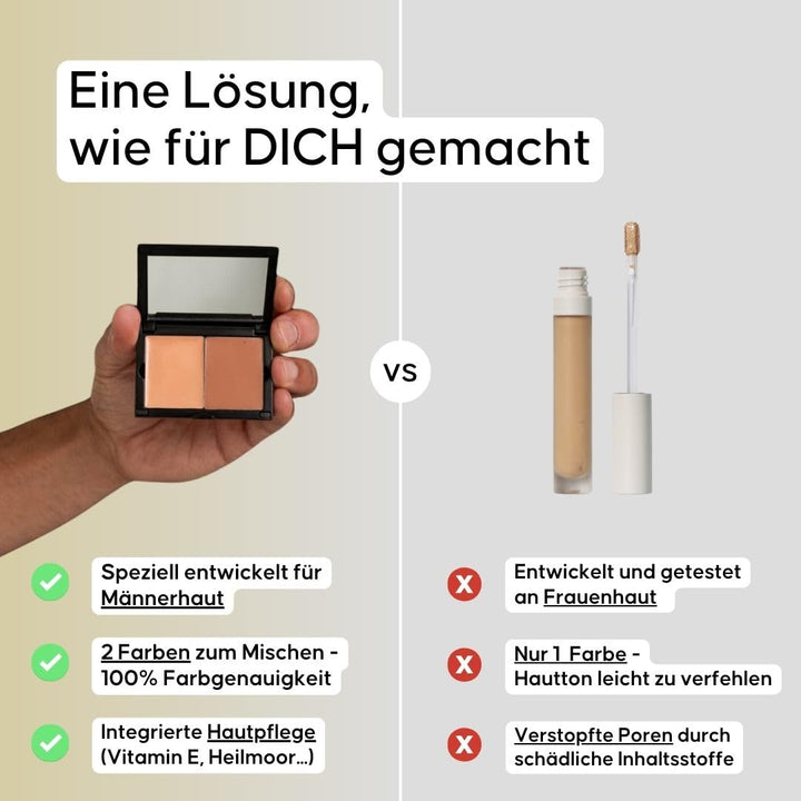 Concealer Bundle – Dunkel – 2er-Set für Männer – Kaschiert Augenringe &amp; Hautunebenheiten – Natürlich