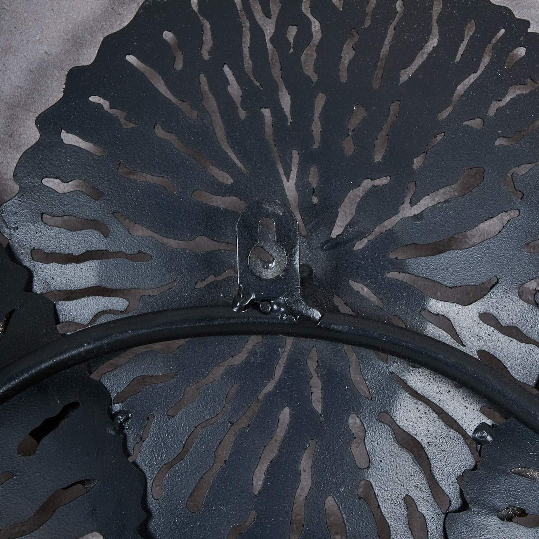 3D Wandbild 115x56cm Ringe Kreise Metall Gold Schwarz Silber Deko Teller Wanddeko Design Wandkunst M