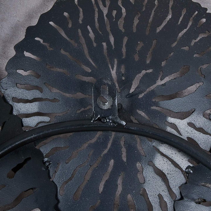 3D Wandbild 115x56cm Ringe Kreise Metall Gold Schwarz Silber Deko Teller Wanddeko Design Wandkunst M